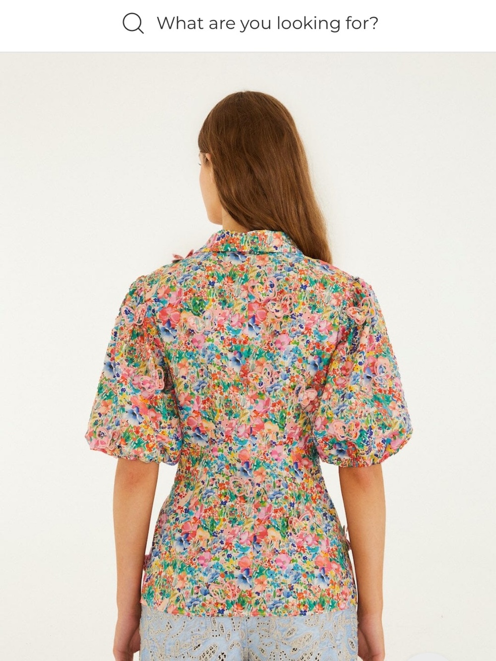 Farm Rio Peasant Floral Blouse. Made from cotton poplin with 3D butterflies - Picture 2 of 7